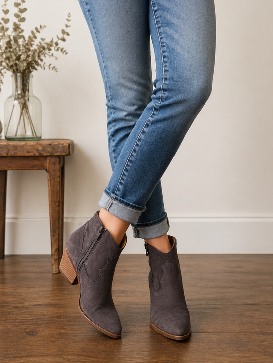 Frye Shoes - Frye Charcoal Leather Ankle Boots